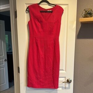 Eliza J Pink Sleeveless V-Neck Sheath Midi Dress